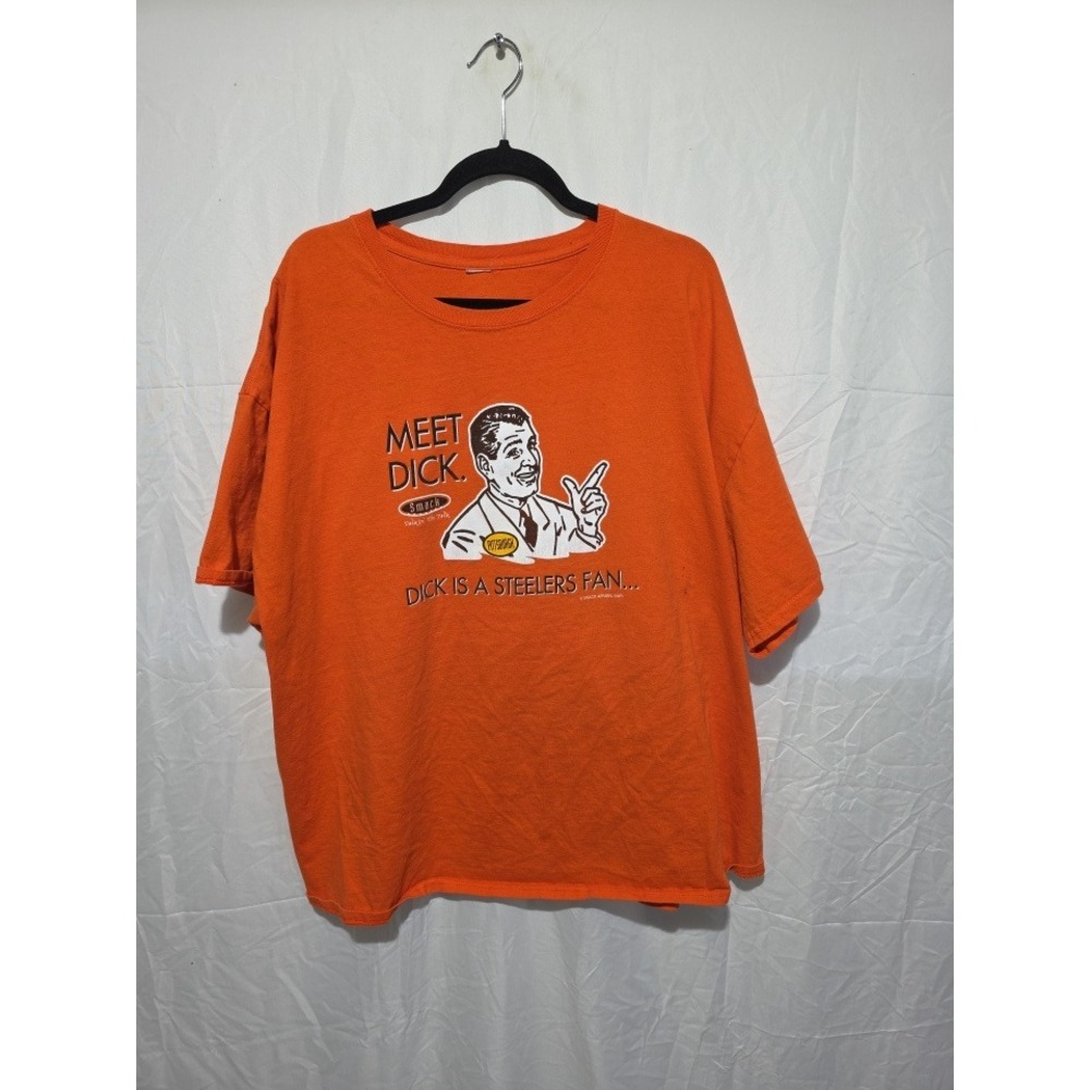 Smack Apparel Meet Dick Pittsburgh Steelers Rivalry Graphic T-Shirt Orange 3XL